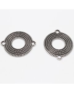 Konektor 23 x 20 mm, alke oko 2 mm- boja antik srebro ( 10057 )