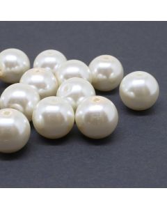 Staklene biserne perle 8 mm, Rupa: 1 mm- boja krem ( 1007007 )