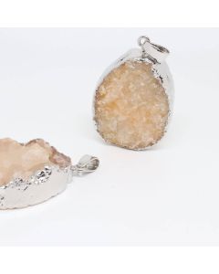 Privezak Druzy Ahat oko 40x23x8 mm ( 11350012 )