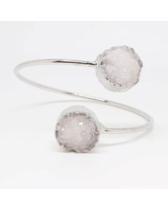 Narukvica sa Druzy Ahatom  oko 6,5cm prečnik, žica oko 2,5mm   ( 11350041 )