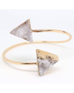 Narukvica sa Druzy Ahatom  oko 6,5cm prečnik, žica oko 2,5mm   ( 11350045 )