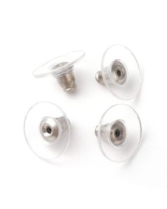 Sigurnosni držač za Minđuše, plastika i nerdjajući čelik 304 12x6mm, otvor 0,8mm ( 2040011 )