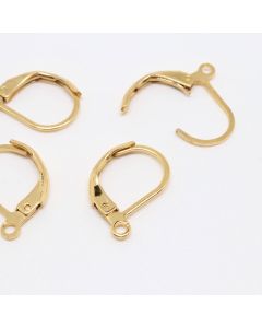 304 Stainless Steel Udica za minđuše 15x10x1.5mm, rupa: 1.2mm - boja Gold( 2040019 )