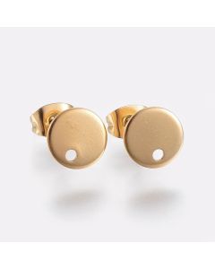 304 Stainless Steel Igle za midjuše Gold 8x1mm, rupa oko 1,5mm, igla 0,8mm ( 204003 )