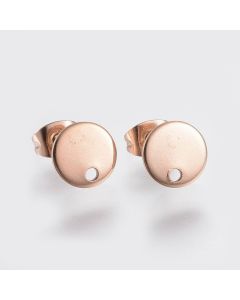 304 Stainless Steel Igle za midjuše Rose  Gold 8x1mm, rupa oko 1,5mm, igla 0,8mm  ( 204004 )