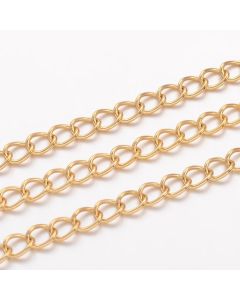 304 Stainless steel lanac 4x3x0.6mm- boja zlata ( 2061029 )