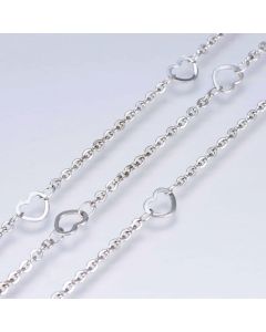 304 Stainless steel lanac 5x6.4x0.4mm, Link: 2x1.9x0.3mm  ( 2061031 )