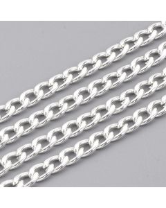 304 Stainless steel lanac 7x4.5x1.2mm- boja srebra  ( 2061033 )