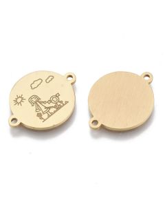 Link 304 Stainless steel 20x15x1mm, rupe 1,6 mm- boja zlata ( 209118 )