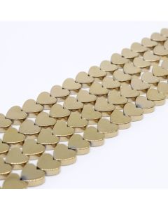 Hematit perle 3x3 mm, boja zlata, Cena je data za 1 niz od oko 39cm, Niz sadrži oko 98 perli ( 2131025 )