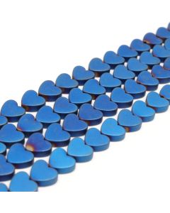 Hematit perle  8x8 mm, boja mat metalik plava, Cena je data za 1 niz od oko 39cm, Niz sadrži oko 48 perli ( 2131035 )