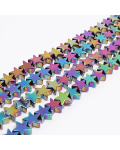 Hematit perle 3x3 mm, boja metalik multicolor, Cena je data za 1 niz od oko 39cm, Niz sadrži oko 98 perli ( 2131061 )