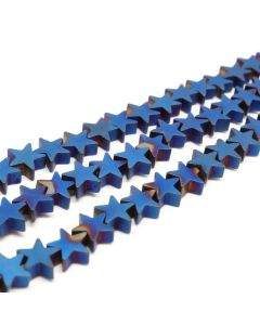 Hematit perle 3x3 mm, boja mat metalik plava, Cena je data za 1 niz od oko 39cm, Niz sadrži oko 98 perli ( 2131073 )