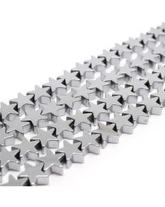 Hematit perle 8x8 mm, boja metalik srebro, Cena je data za 1 niz od oko 39cm, Niz sadrži oko 48 perli ( 2131095 )