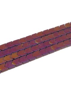 Hematit perle 4x6 mm, boja mat metalik ljubičasta, Cena je data za 1 niz od oko 39cm, Niz sadrži oko 60 perli ( 2131134 )