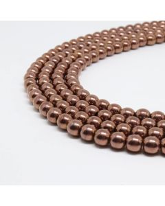 Hematit perle 8 mm, boja metalik bakar, Cena je data za 1 niz od oko 39cm, Niz sadrži oko 48 perli ( 2131167 )
