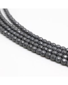 Hematit perle 3 mm faset , boja mat hematit, Cena je data za 1 niz od oko 39cm, Niz sadrži oko 125 perli ( 2131293 )