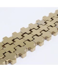 Hematit perle 8x8 mm, boja metalik zlatna ( 2131264 )