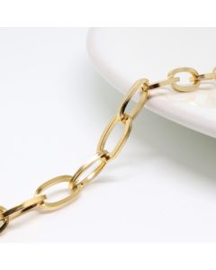 304 Stainless steel lanac 7x4x0.8mm boja zlata ( 261016 )