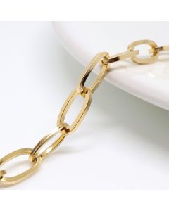 304 Stainless steel lanac  12x6x1.2mm boja zlata   ( 261021 )