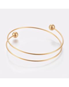 304 Stainless Steel osnova za narukvice- boja zlata   ( 29102 )