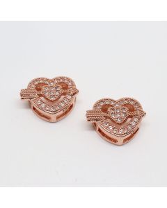 Perla 13x10 mm pozlata Rose Gold + CZ cirkoni (  331083 )
