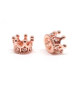 Perla krunica 11 x 7 mm, pozlata Rose Gold + CZ cirkoni (  331089 )