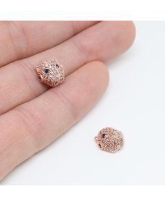 Perla 12x11 mm, prevlaka pozlata Rose Gold + CZ cirkoni ( 331095 )