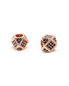 Perla 7x7mm prevlaka pozlata Rose Gold + CZ Cirkoni( 331104 )