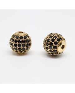 Perla pozlata+CZ Yellow Gold 10 mm ( 332003 )