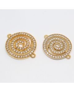 Perla 21x16 mm pozlata Yellow Gold + CZ cirkoni (  332020 )