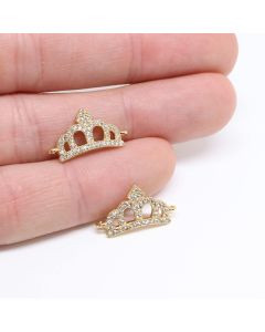 Konektor 21x11 mm pozlata Yellow Gold + CZ cirkoni ( 332024 )