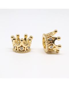 Perla krunica 11 x 7 mm, pozlata Yellow Gold + CZ cirkoni (  332053 )