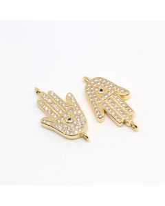 Konektor 22x12 mm, pozlata Yellow Gold + CZ cirkoni ( 332059 )