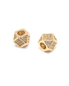 Perla 7x7mm+CZ Cirkoni,18k Pozlata...P-G493-38G-01