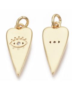 Privezak 17x8mm, alka 1x5mm prevlaka pozlata Yellow Gold i CZ cirkoni( 332073 )