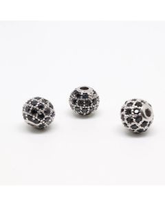 Perla 6 mm, prevlaka Rodijum + CZ cirkoni ( 333013 )