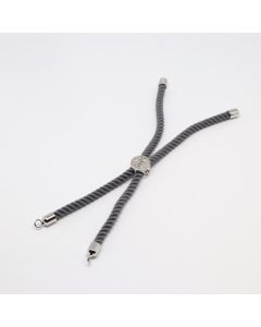 Osnova za narukvicu svileni kanap  + Rodijum elementi (  334007 )