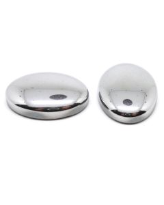 Kabašon 25x18  mm  Hemtit - metalik srebro   ( 3400036 )