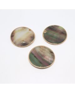 Privezak od Sedefa oko 30 mm- obod boja zlata ( 340015 )