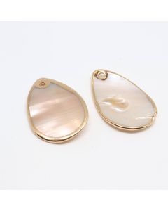 Privezak od Sedefa oko 30x20 mm- obod boja zlata ( 340016 )