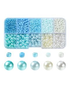 Set sa Akrilnim i Staklenim perlama , mix boja i oblika (SET-YW0009-66F)