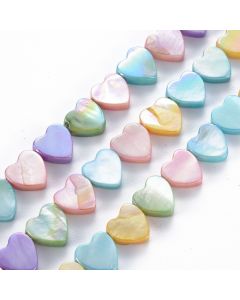 Prirodni Sedef perle srce 10x10x3mm,bojen ( SHE101 )