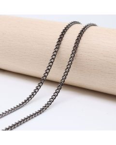 Metalni lanac 3x2 mm, žica 0.6 mm, boja hematit crna ( 501016 )