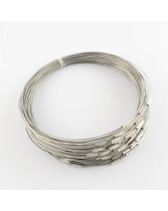 Čelična sajlica za ogrlice sa kopčom- boja silver ( 532silver)