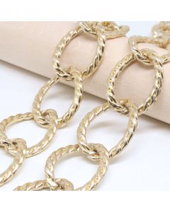 Aluminijumski lanac 32x25mm, žica 4x3mm - boja zlata ( 6020007 )