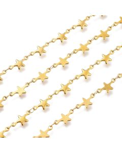 304 Stainless steel link lanac sa zvezdama, dimenzije zvezde: 12.5x6x1mm, link: 3.5x2x0.2mm (M00306G))