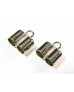 Metalni završetak dupli za traku 10mm, boja inoxa (963DS)