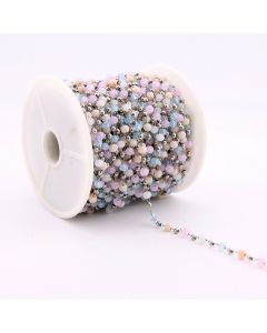 304 Stainless Steel Lanac 3x1mm, perla 4mm...SSL-23L30A-20m