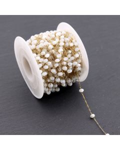 304 Stainless Steel Lanac 3x1mm, Sedef 4x3mm Gold...SSL-23l32A-20m